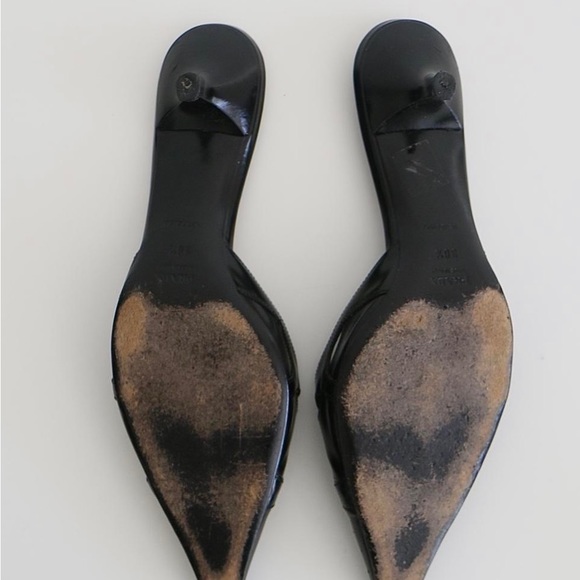 Vintage Prada Cutout Kitten Heel Mules - 38.5 - Picture 4 of 4
